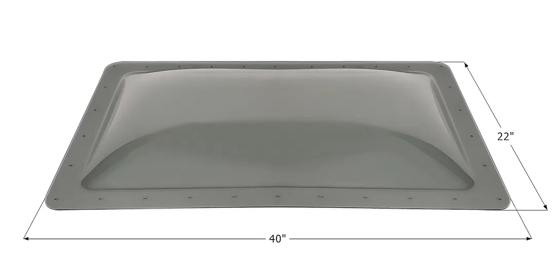 14504 – ICON Skylight, 4 Inch High Bubble Type Dome Rectangular For 36 Inch Length x 18 Inch Width Opening 40 Inch Le...